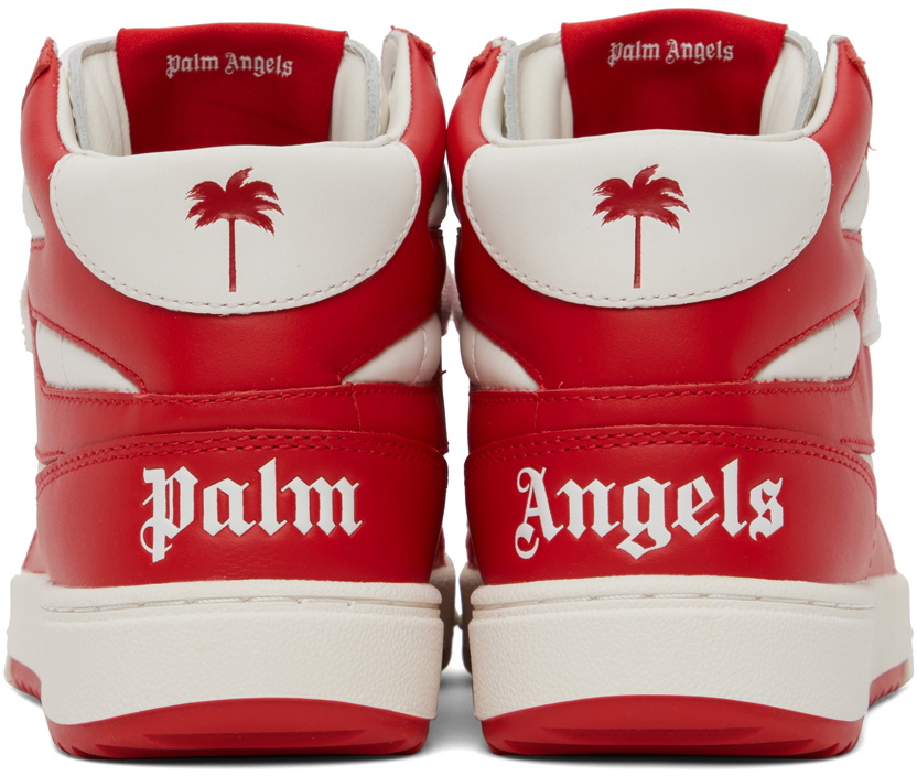 Palm Angels Red & White University Mid Sneakers Palm Angels