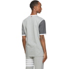 Thom Browne Grey Contrast Sleeve Ringer T-Shirt