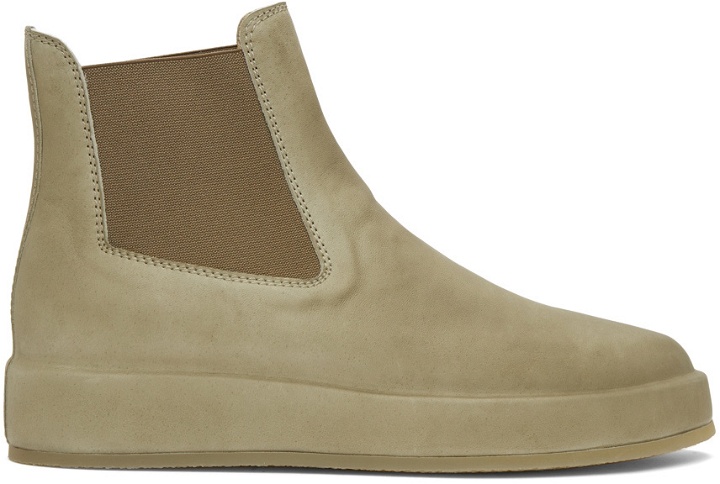 Photo: Fear of God Taupe Leather Wrapped Chelsea Boots
