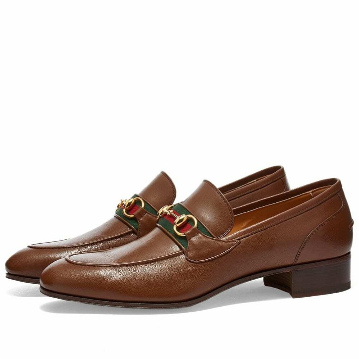 Photo: Gucci Men's Paride Horsebit Loafer Sneakers in Brown