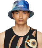 Kenzo Blue High Summer Tropical Graffiti Bucket Hat