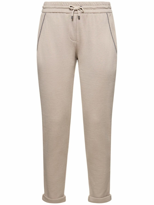 Photo: BRUNELLO CUCINELLI Cotton Blend  Jersey Sweatpants