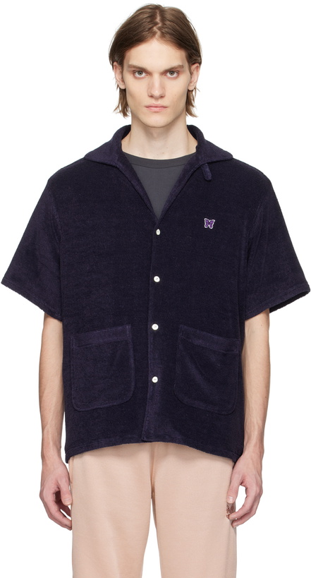 Photo: NEEDLES Navy Open Spread Collar Shirt