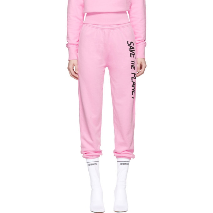 Photo: Ashley Williams SSENSE Exclusive Pink Save The Planet Lounge Pants