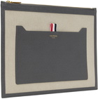 Thom Browne Gray Medium Two-Tone Document Holder