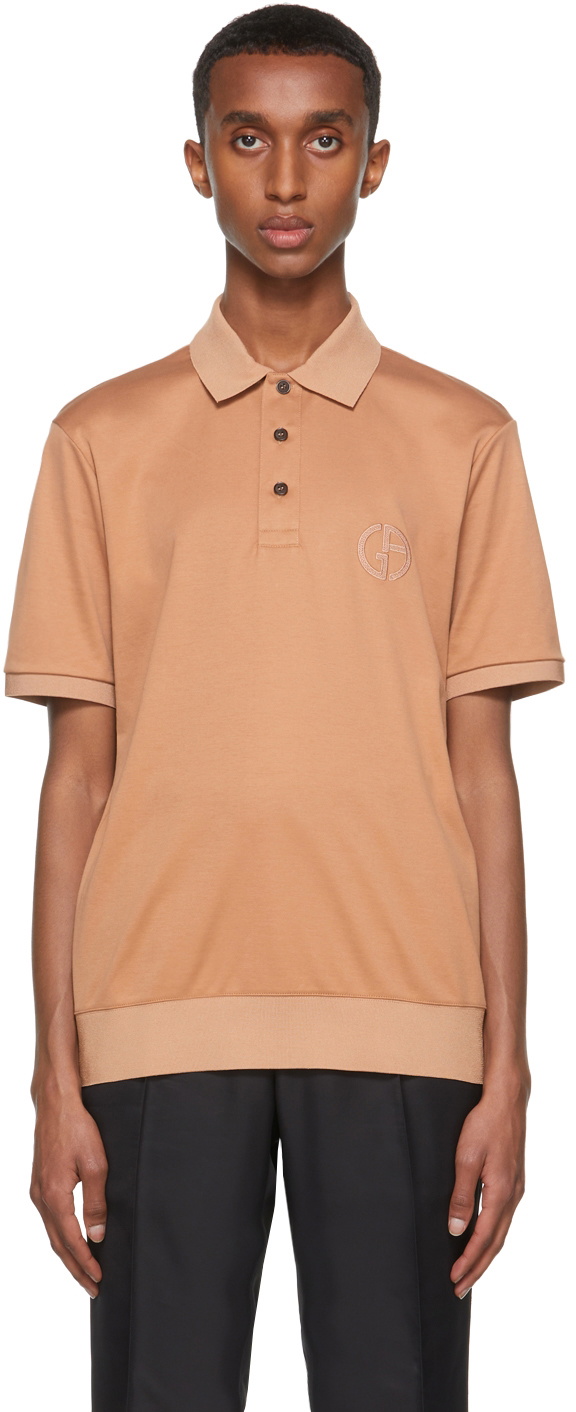 Giorgio Armani Orange Organic Cotton Interlock Polo
