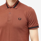 Fred Perry Men's Single Tipped Polo Shirt in Whisky Brown/Black