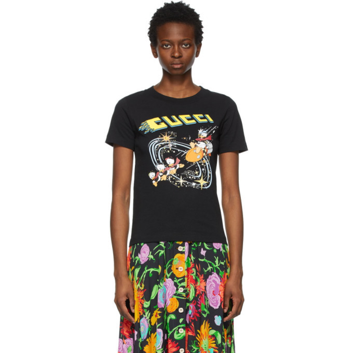 Gucci X Disney Donald Duck-embroidered Cotton T-shirt in White