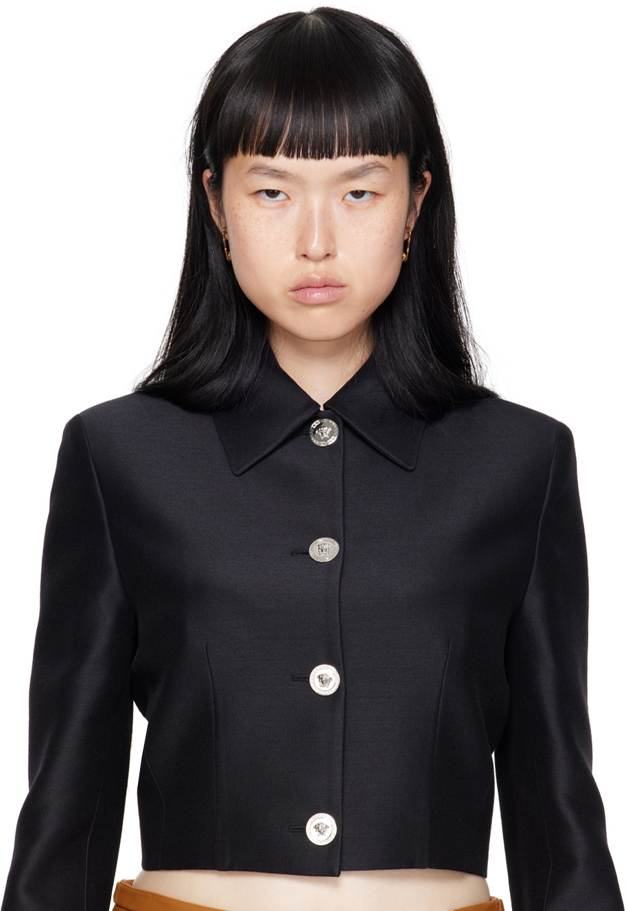 Versace Gold Safety Pin Earrings Versace