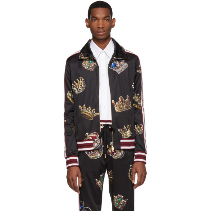 Photo: Dolce and Gabbana Multicolor Crown Zip-Up Track Jacket