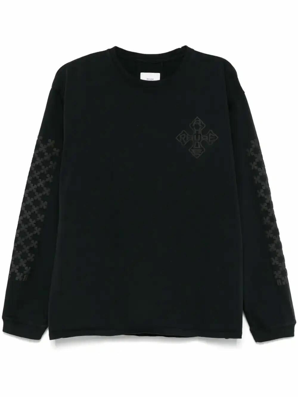 【関税込み】Rhude ブラック Pennant Flag スウェットシャツ Rhude Men's Pennant Flag Sweatshirt in Vintage Black Rhude
