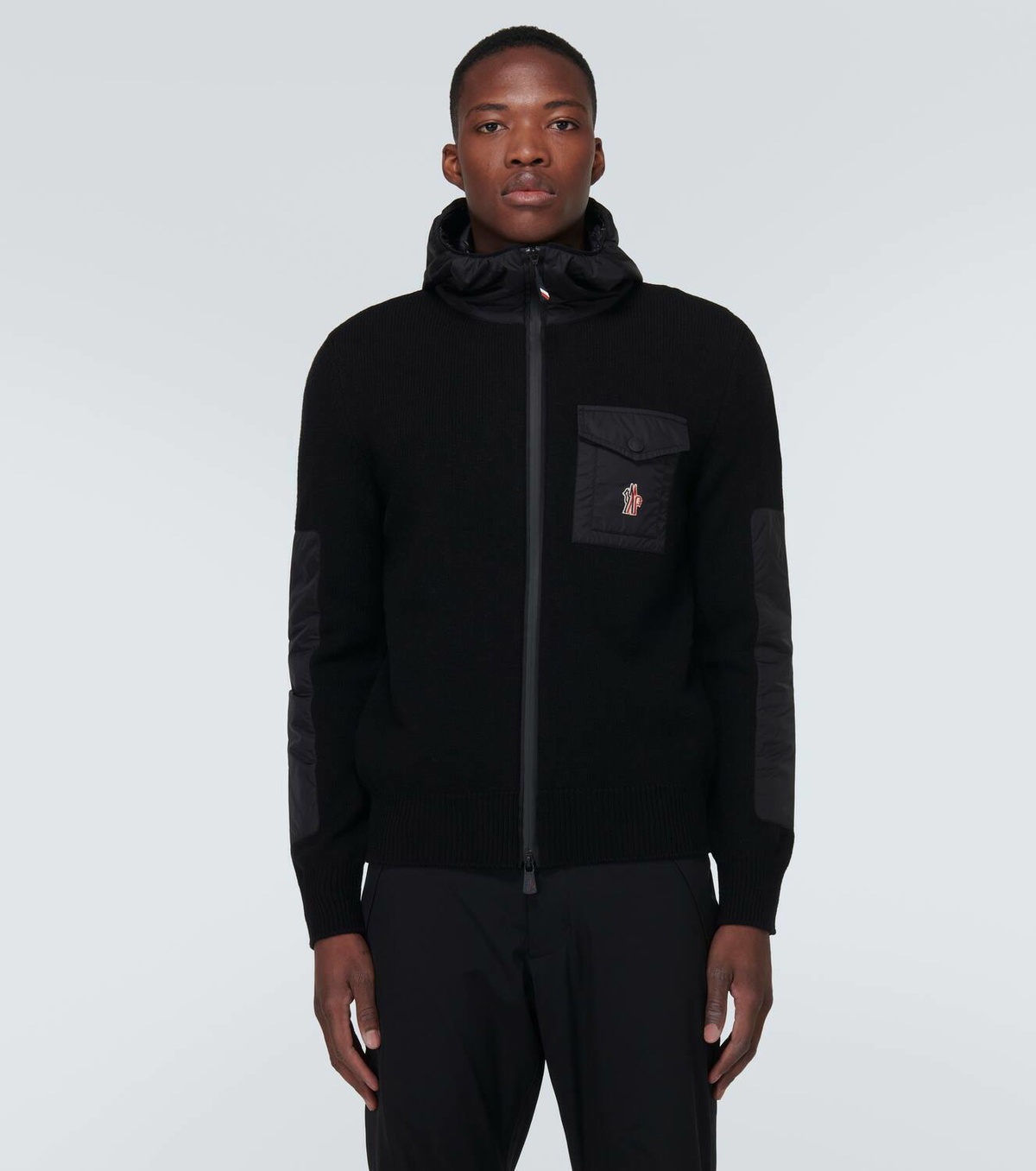 【送料&関税込】Moncler Grenoble Embroidered Wool Blend Tric MONCLER GRENOBLE Appliqued padded ribbed wool beanie | NET-A