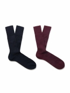 Falke - N7 Finest Two-Pack Ribbed Virgin Wool-Blend Socks - Blue