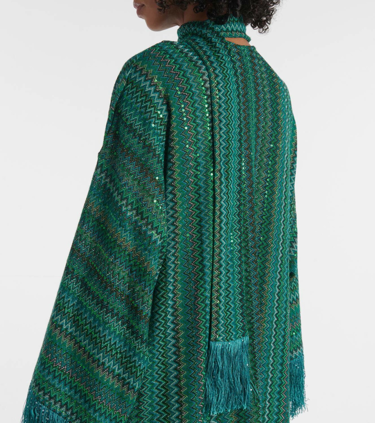 Missoni Zigzag sequined fringed beach cover up Missoni