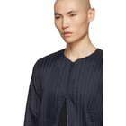 Homme Plisse Issey Miyake Navy Pleated Light Padded Jacket