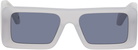 Off-White Gray & Blue Troy Sunglasses