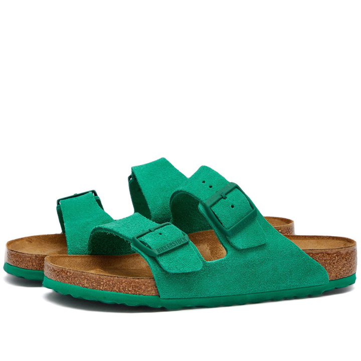 Photo: Birkenstock Arizona - END. UK Exclusive in Digital Green Suede