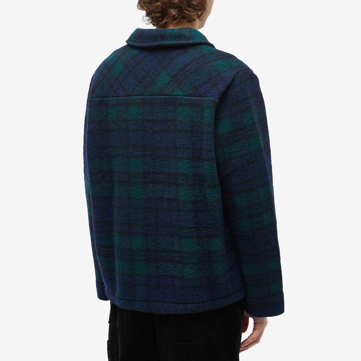 A.P.C. Men's Frankie Check Wool Chore Jacket in Dark Navy A.P.C.