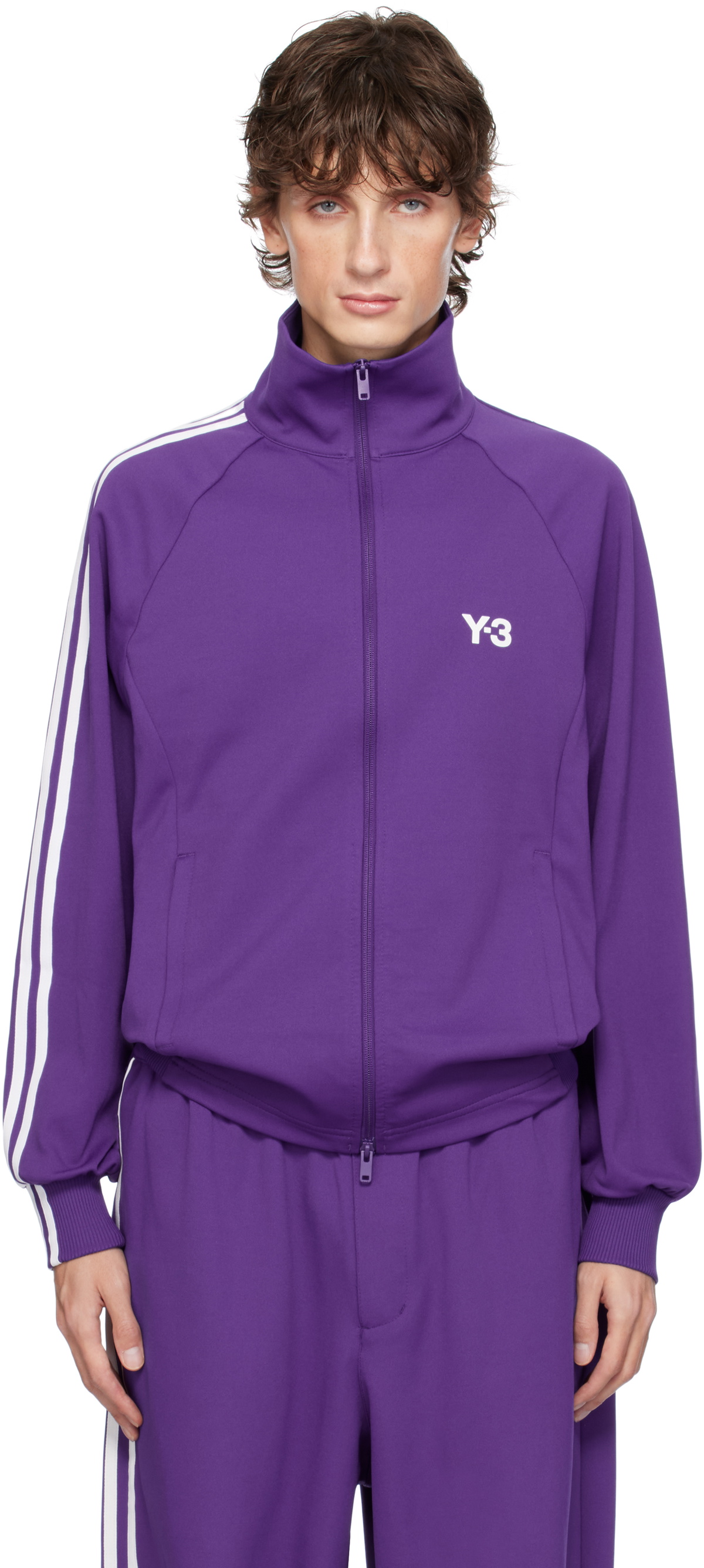 トップス Y-3 Track Jacket Y-3 Purple 3-Stripes Track Jacket Y-3
