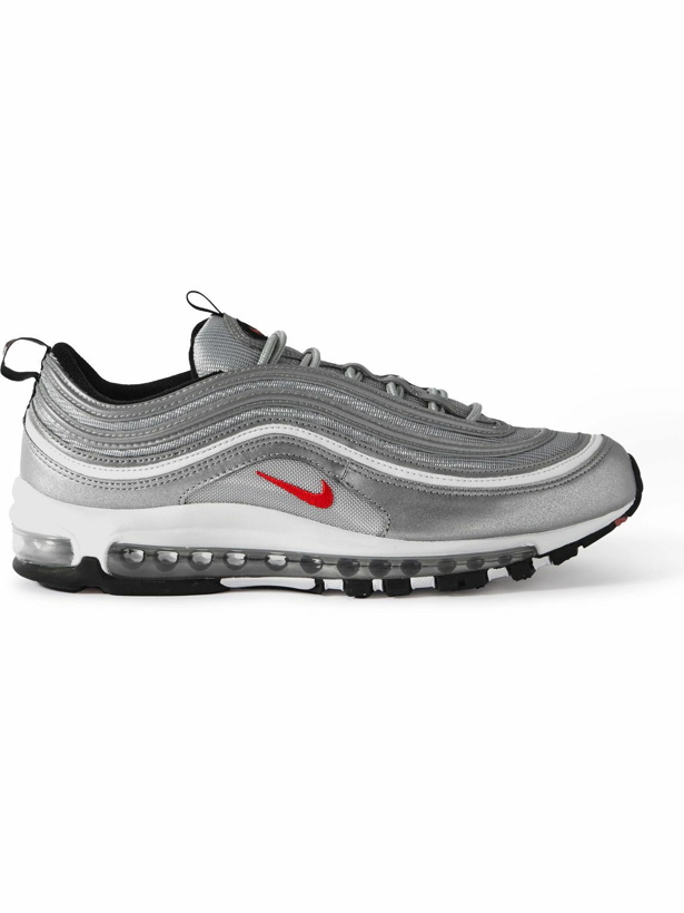 Photo: Nike - Air Max 97 Metallic Leather and Mesh Sneakers - Gray