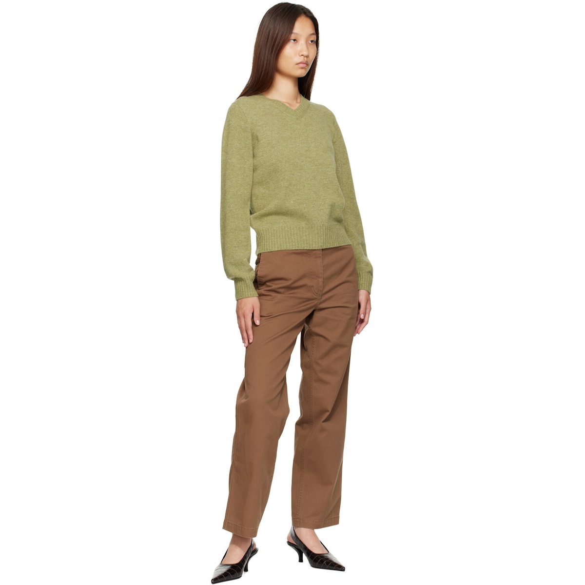 Nothing Written Green Marsh V-Neck Pullover Sweater