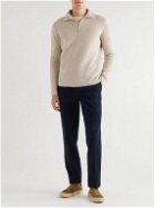 Thom Sweeney - Ribbed Merino Wool and Cashmere-Blend Half-Zip Sweater - Neutrals