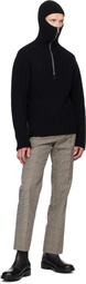 Courrèges Black Ribbed Wool Hoodie