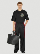 Wide Leg Panelled Track Pants in Black