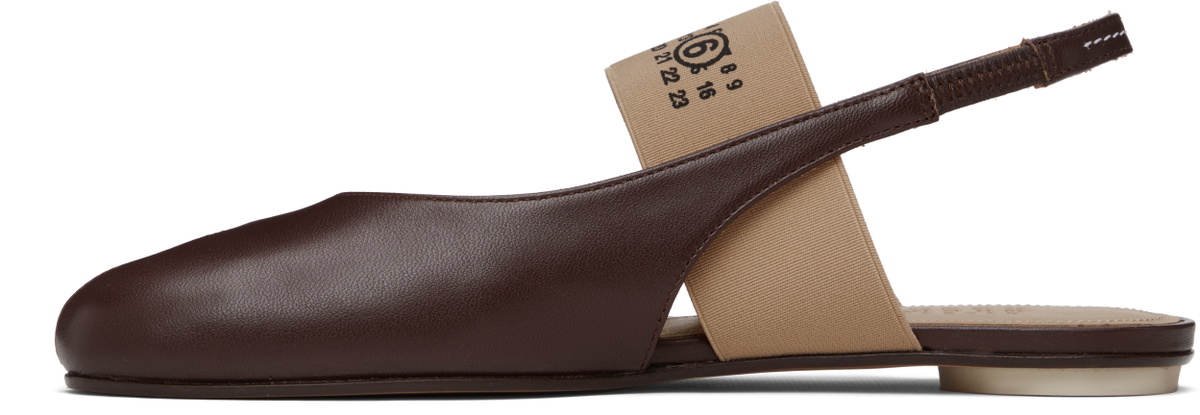 MM6 Maison Margiela Brown Anatomic Numeric Slingback Sandals
