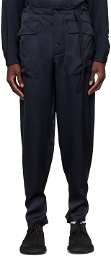 4SDESIGNS Navy Viscose Trousers