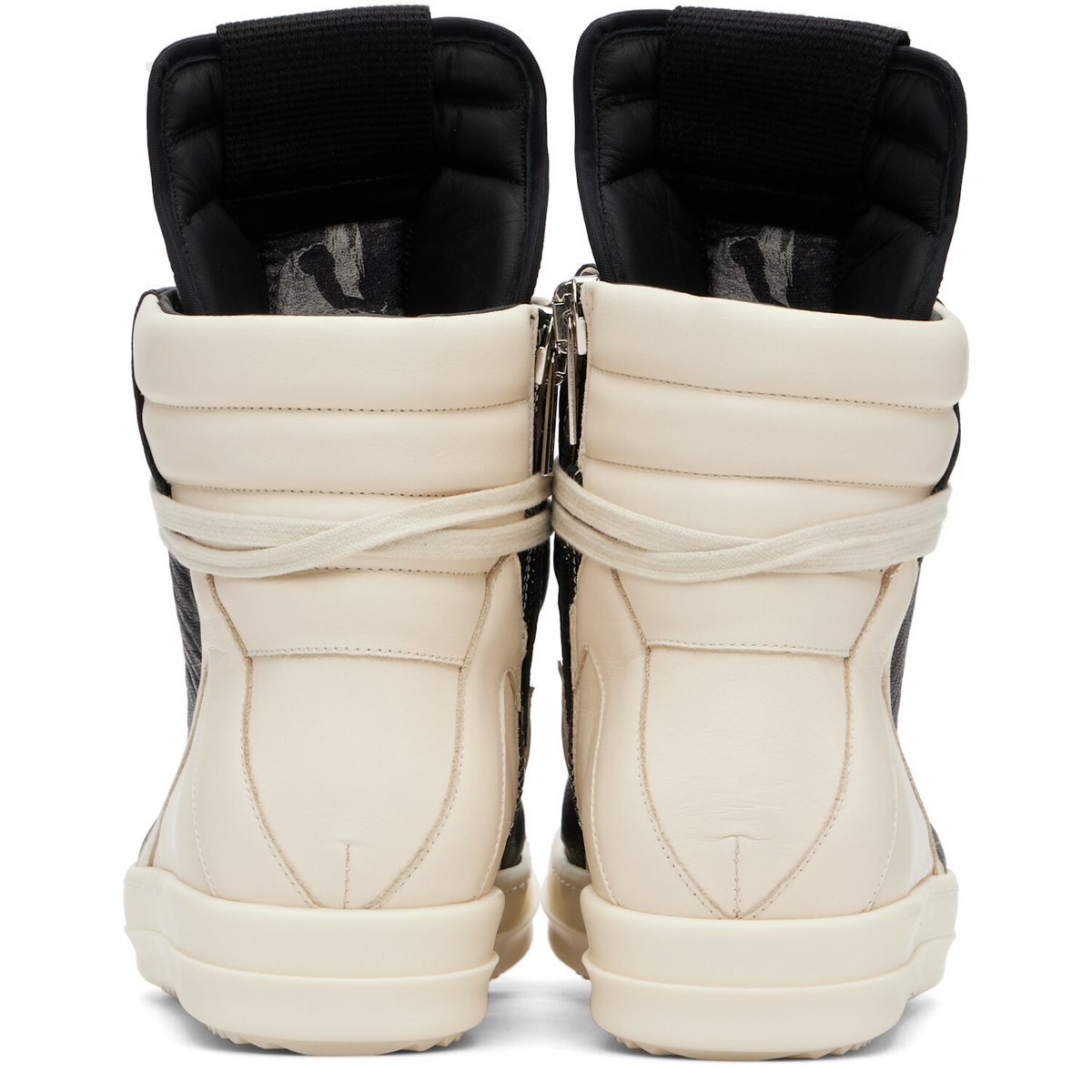 Rick Owens Black & Off-White Tower Geobasket Sneakers