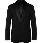 Mr P. - Black Slim-Fit Shawl-Collar Faille-Trimmed Virgin Wool Tuxedo Jacket - Black