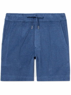 TOM FORD - Straight-Leg Cotton-Terry Drawstring Shorts - Blue