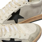 Golden Goose Men's Ball Star Leather Sneakers in Black/White/Silver