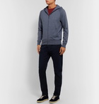 Loro Piana - Portland Mélange Cashmere and Silk-Blend Zip-Up Hoodie - Blue