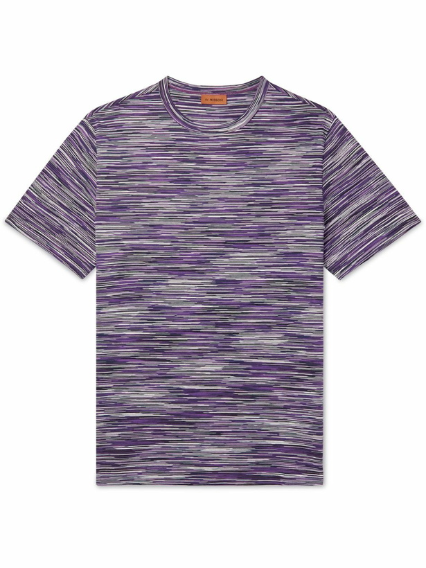 Photo: Missoni - Space-Dyed Cotton-Jersey T-Shirt - Purple