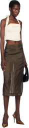 Fleur du Mal Off-White Satin Halter Corset Top