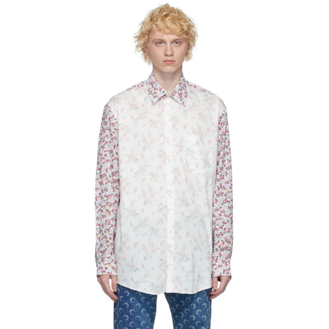 Photo: Marine Serre Off-White Floral Regenerated Shirt