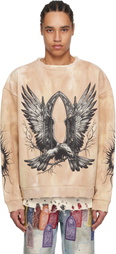 Who Decides War Beige Soaring Window Crewneck Sweatshirt