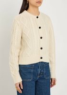 Frame Cable-knit Cashmere Cardigan Cream