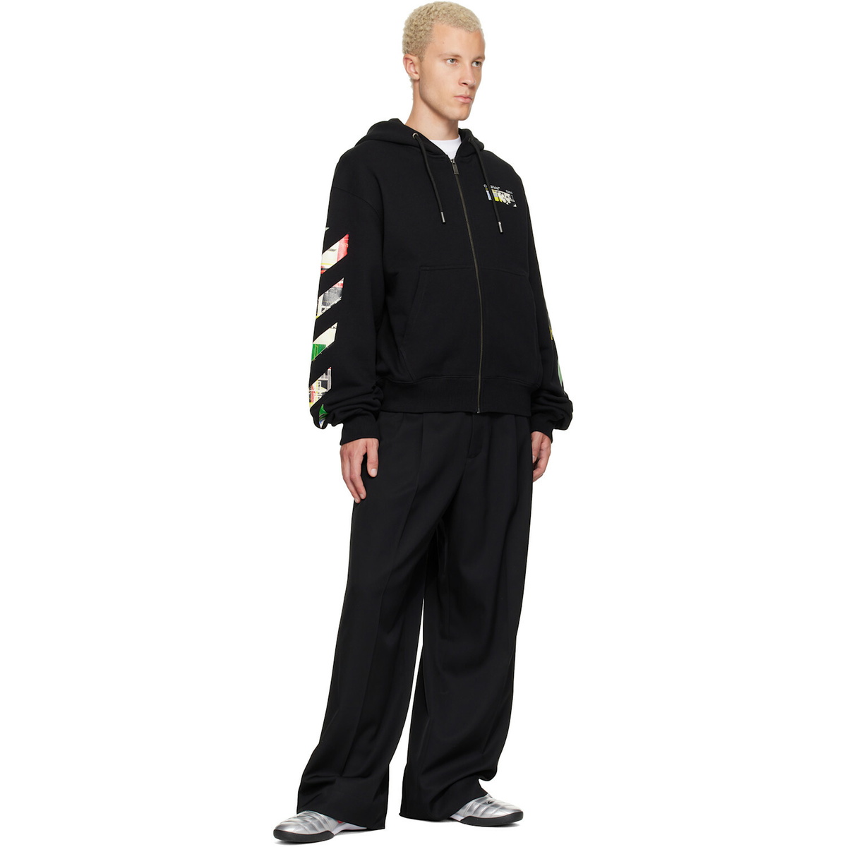 Off-White Black Industrial Arrow Regular Zip Hoodie