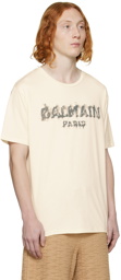 Balmain Beige Printed T-Shirt