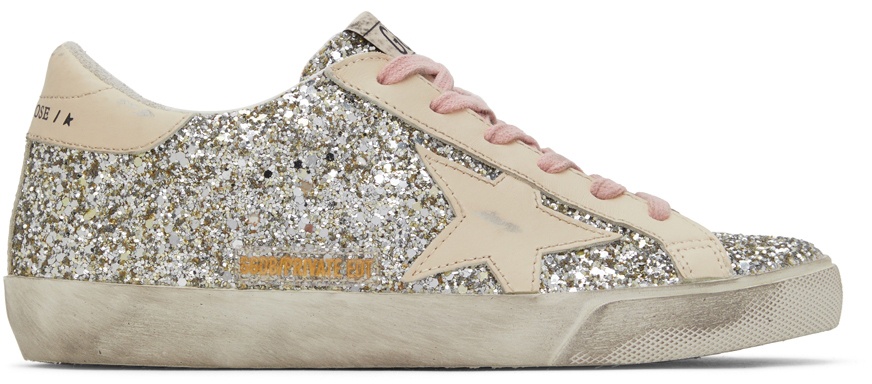 Golden Goose SSENSE Exclusive Silver Glitter Super-Star Classic Sneakers  Golden Goose Deluxe Brand