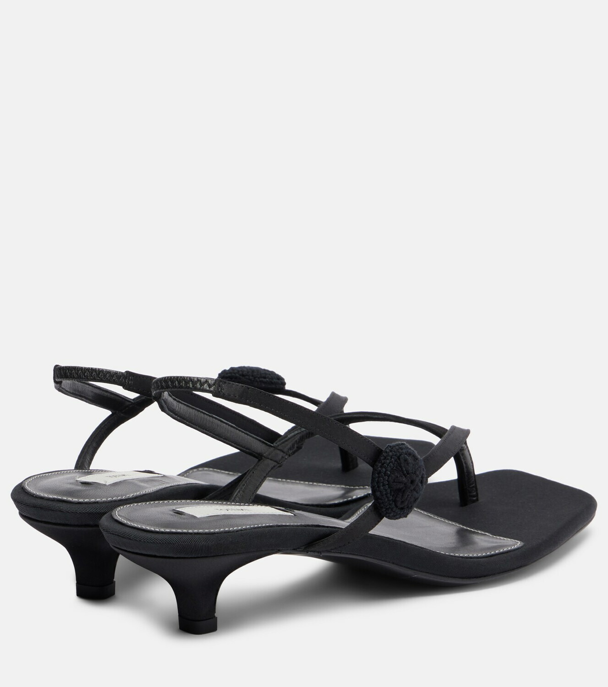 Toteme Floral-appliqué suede slingback sandals