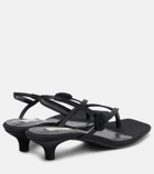 Toteme Floral-appliqué suede slingback sandals