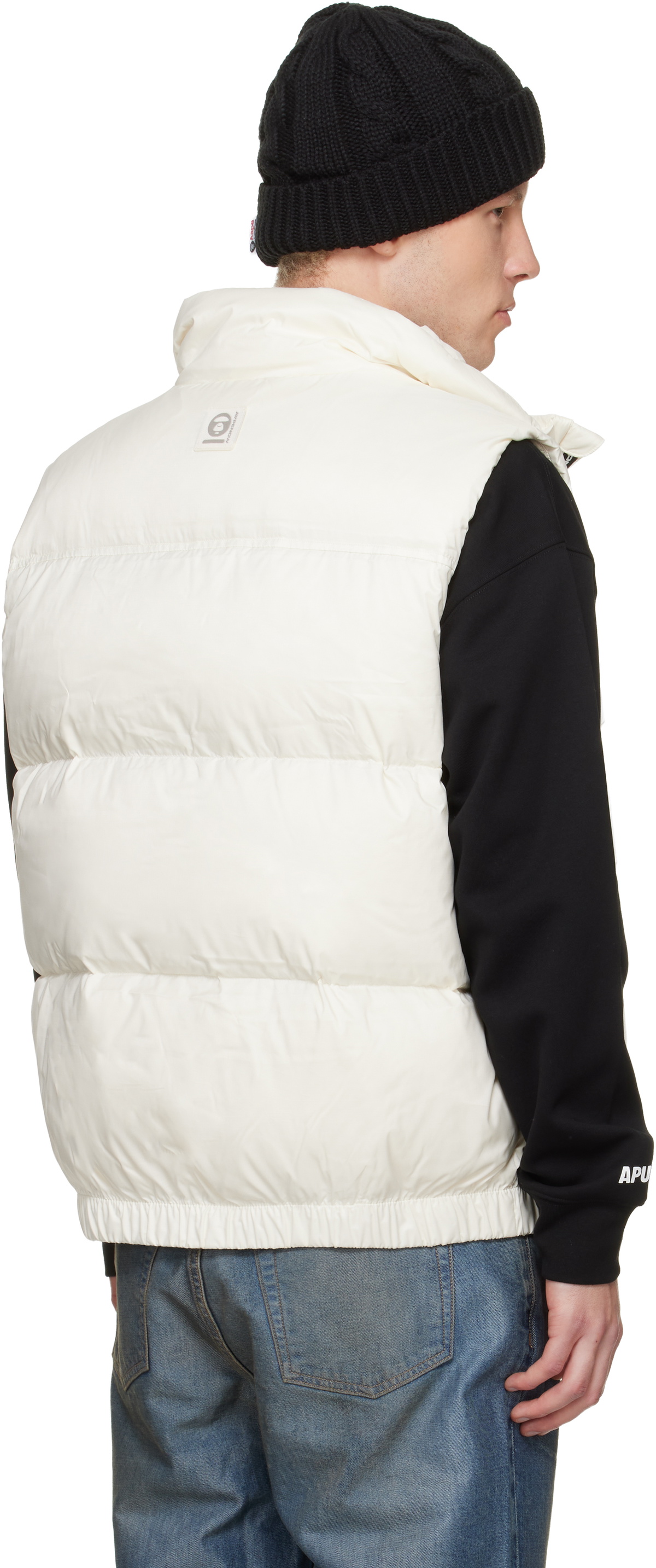 AAPE by A Bathing Ape White 'AAPENOW' Moonface Down Vest