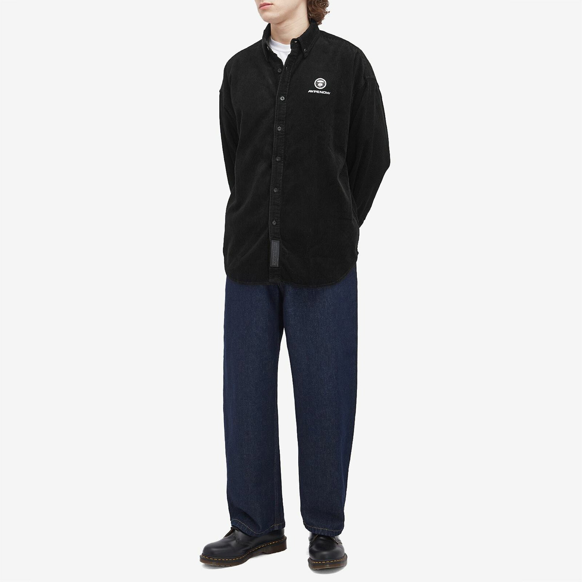 Men's AAPE Now Corduroy Shirt in Black