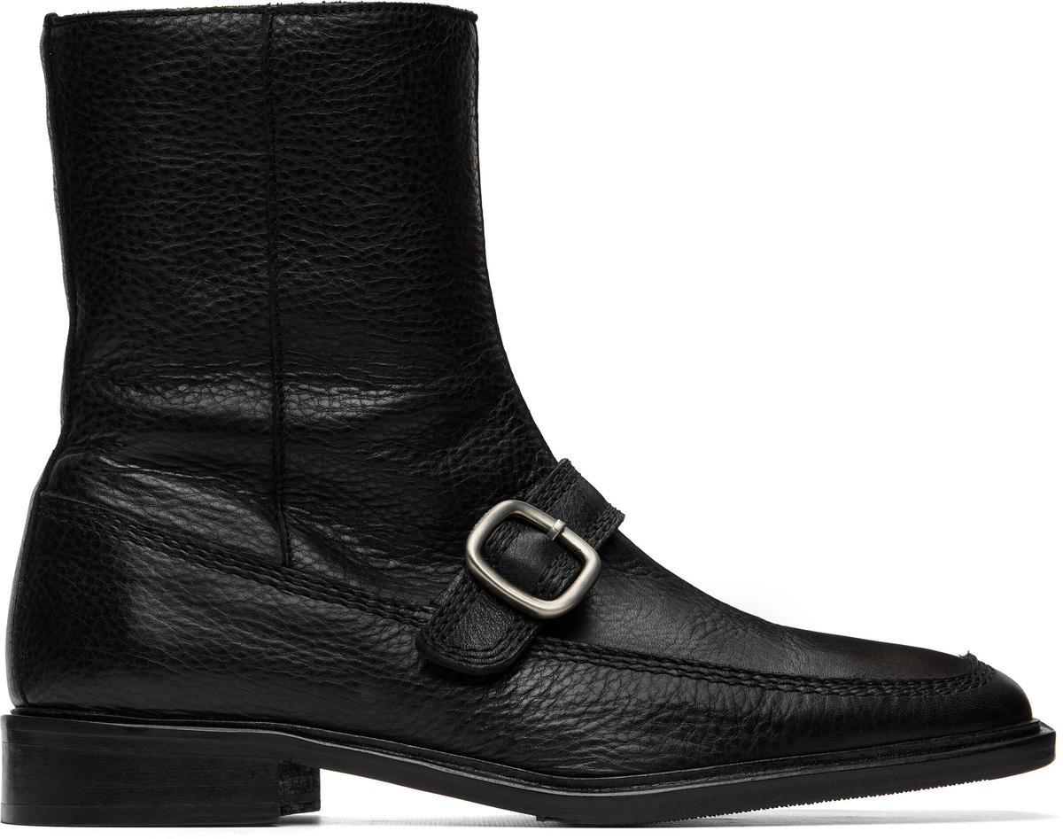 HEREU Black Bernat Buckle Boots
