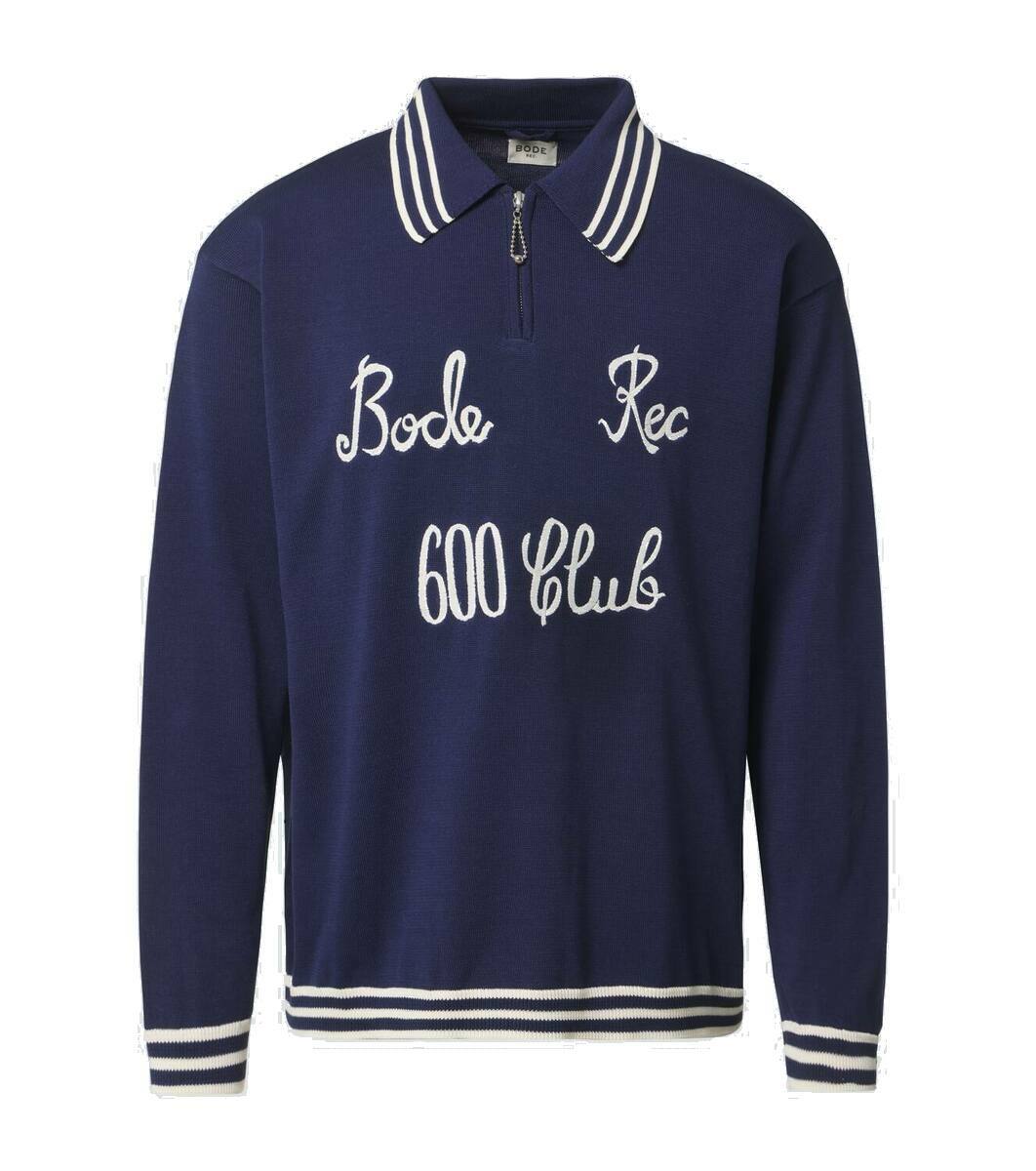 BODE ニット ポロ Bode Club embroidered cotton polo sweater Bode