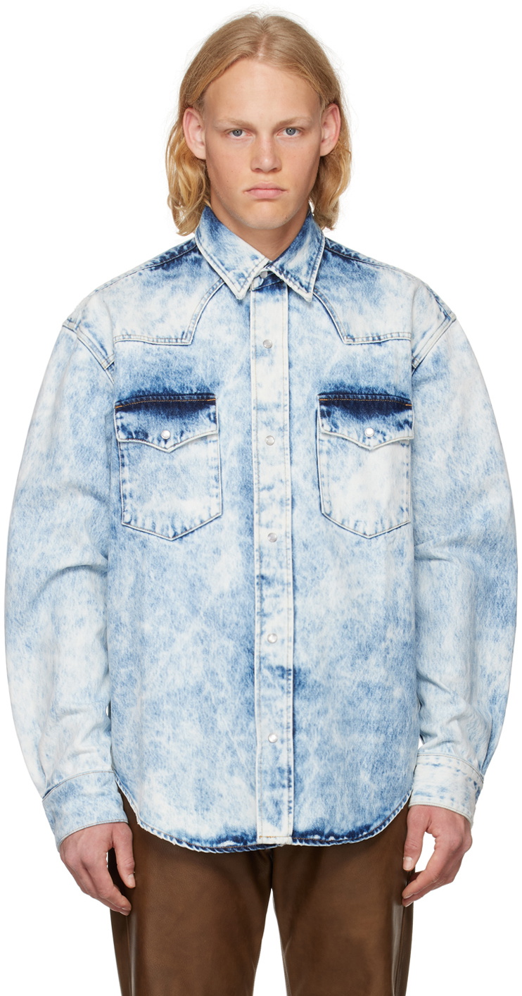 VTMNTS Blue Faded Denim Shirt VTMNTS